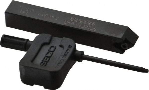 Seco - SCMC, Neutral Cut, 0° Lead Angle, 3/8" Shank Height x 3/8" Shank Width, Neutral Rake Indexable Turning Toolholder - 2-1/2" OAL, CC..21.5. Insert Compatibility, Series Screw Lock - Benchmark Tooling