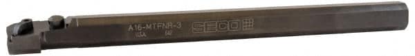 Seco - 1.28" Min Bore Diam, 12" OAL, 1" Shank Diam, MTFN Indexable Boring Bar - TNMG 332 Insert, Pin & Clamp Holding Method - Benchmark Tooling