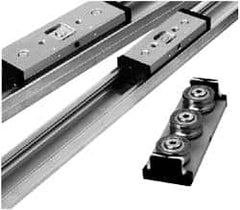 Pacific Bearing - 960mm OAL x 65mm Overall Width x 27mm Overall Height Self Lubricated Linear Guide Systems - 80mm Between Holes, 1338 Lb. Capacity - Benchmark Tooling