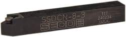 Seco - SSDC, Neutral Cut, 0° Lead Angle, 1/2" Shank Height x 1/2" Shank Width, Neutral Rake Indexable Turning Toolholder - 3-1/2" OAL, SC..32.5. Insert Compatibility, Series Screw Lock - Benchmark Tooling