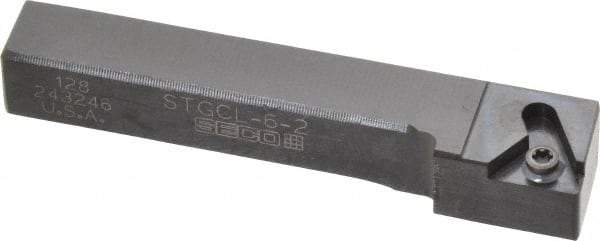 Seco - STGC, Left Hand Cut, 3/8" Shank Height x 3/8" Shank Width, Neutral Rake Indexable Turning Toolholder - 2-1/2" OAL, TC..21.5. Insert Compatibility, Series Screw Lock - Benchmark Tooling