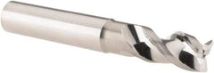 Iscar - 3/8", 3 Flute, Single End, Solid Carbide, 0.02" Corner Radius End Mill - 2-1/2" OAL, Right Hand Flute, 0.6" LOC, Right Hand Cut, 1-1/8" Extended Reach - Benchmark Tooling
