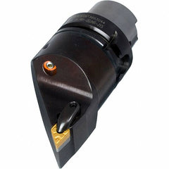 Iscar - Left Hand Cut, Size HSK A63, DN.. Insert Compatiblity, Internal or External Modular Turning & Profiling Cutting Unit Head - 25mm Ctr to Cutting Edge, 110mm Head Length, Through Coolant, Series R-Clamp - Benchmark Tooling