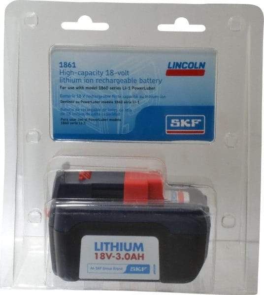 Lincoln - 18 Volt, Grease Gun Battery - Lithium-Ion, 1 hr Charge Time & 3 Ah Battery Capacity - Benchmark Tooling