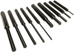 Mayhew - 10 Piece, 1/8 to 3/8", Pin Punch Set - Alloy Steel, Comes in Vinyl Pouch - Benchmark Tooling