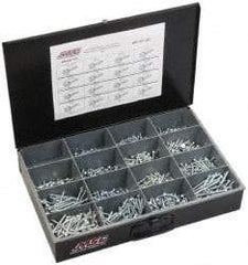 Value Collection - 970 Piece, #6-1/2 to #14 - 2-1/2, Steel Set Screw Assortment - Hex Head, Hex Drive, 1/2 to 2-1/2" Long, Zinc-Plated Finish - Benchmark Tooling