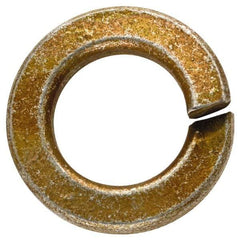 Made in USA - 1/2", 1/8" Thick Split Lock Washer - 1060 Spring Steel, Zinc Yellow Dichromate Finish, 0.502" Min ID, 0.512" Max ID, 0.889" Max OD - Benchmark Tooling