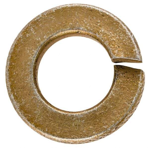 Made in USA - 5/16", 0.078" Thick Split Lock Washer - 1060 Spring Steel, Zinc Yellow Dichromate Finish, 0.314" Min ID, 0.322" Max ID, 0.583" Max OD - Benchmark Tooling
