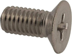 Made in USA - #10-32 UNF, 7/16" OAL Phillips Drive Machine Screw - Flat Head, Grade 18-8 Stainless Steel, Without Washer - Benchmark Tooling