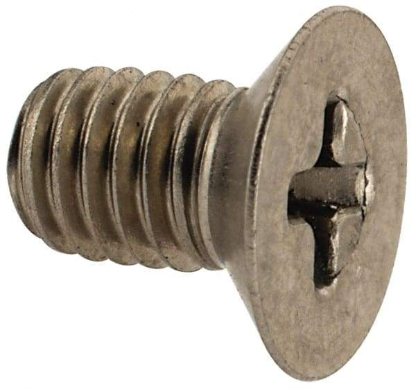 Made in USA - #10-32 UNF, 5/16" OAL Phillips Drive Machine Screw - Flat Head, Grade 18-8 Stainless Steel, Without Washer - Benchmark Tooling