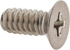 Made in USA - #10-24 UNC, 7/16" OAL Phillips Drive Machine Screw - Flat Head, Grade 18-8 Stainless Steel, Without Washer - Benchmark Tooling