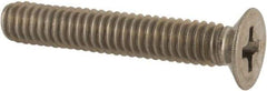 Made in USA - #8-32 UNC, 1" OAL Phillips Drive Machine Screw - Flat Head, Grade 18-8 Stainless Steel, Passivated Finish, Without Washer - Benchmark Tooling