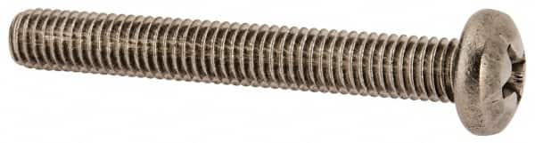 Made in USA - #10-32 UNF, 1-1/2" Length Under Head Phillips Drive Machine Screw - Pan Head, Grade 18-8 Stainless Steel, Black Oxide Finish, Without Washer - Benchmark Tooling