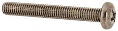 Made in USA - #10-32 UNF, 1-1/2" Length Under Head Phillips Drive Machine Screw - Pan Head, Grade 18-8 Stainless Steel, Black Oxide Finish, Without Washer - Benchmark Tooling