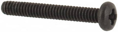 Made in USA - #0-80 UNF, 7/16" Length Under Head Phillips Drive Machine Screw - Pan Head, Grade 18-8 Stainless Steel, Black Oxide Finish, Without Washer - Benchmark Tooling
