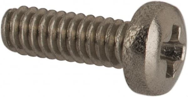 Made in USA - #0-80 UNF, 3/16" Length Under Head Phillips Drive Machine Screw - Pan Head, Grade 18-8 Stainless Steel, Black Oxide Finish, Without Washer - Benchmark Tooling