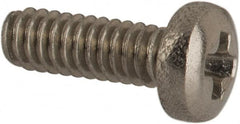 Made in USA - #0-80 UNF, 3/16" Length Under Head Phillips Drive Machine Screw - Pan Head, Grade 18-8 Stainless Steel, Black Oxide Finish, Without Washer - Benchmark Tooling