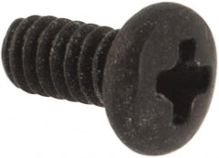 Made in USA - #0-80 UNF, 1/8" Length Under Head Phillips Drive Machine Screw - Pan Head, Grade 18-8 Stainless Steel, Black Oxide Finish, Without Washer - Benchmark Tooling