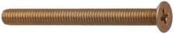 Made in USA - #10-32 UNF, 2" OAL Phillips Drive Machine Screw - Flat Head, Grade 3 Steel, Yellow Cadmium-Plated Finish, Without Washer - Benchmark Tooling