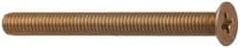 Made in USA - #10-32 UNF, 2" OAL Phillips Drive Machine Screw - Flat Head, Grade 3 Steel, Yellow Cadmium-Plated Finish, Without Washer - Benchmark Tooling