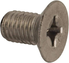 Made in USA - 1/4-28 UNF, 7/16" OAL Phillips Drive Machine Screw - Flat Head, Grade 18-8 Stainless Steel, Passivated Finish, Without Washer - Benchmark Tooling
