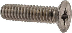 Made in USA - 1/4-20 UNC, 1" OAL Phillips Drive Machine Screw - Flat Head, Grade 18-8 Stainless Steel, Without Washer - Benchmark Tooling