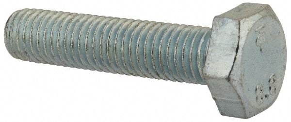 Value Collection - M10x1.50mm Metric Coarse, 45mm Length Under Head Hex Head Cap Screw - Fully Threaded, Grade 8.8 Steel, Zinc-Plated Finish, 17mm Hex - Benchmark Tooling