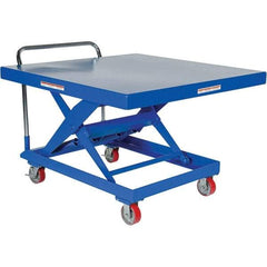 Vestil - 1,000 Lb Capacity Hydraulic Scissor Auto Hite Cart - 14" to 34" Lift Height, 48" Platform Length x 48" Platform Width - Benchmark Tooling