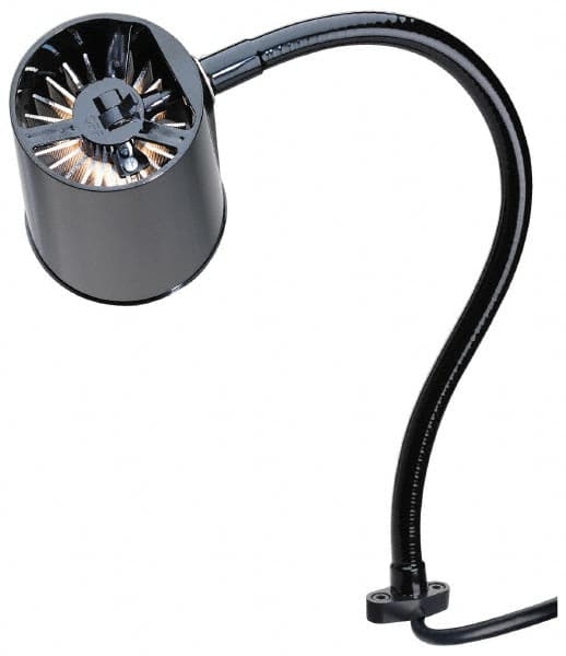 Made in USA - 24 Inch, Gooseneck, Direct Mounted, Incandescent, Black, General Purpose Task Light - 100 Watt, 120 Volt, Nonmagnifying - Benchmark Tooling