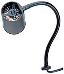 Made in USA - 18 Inch, Gooseneck, Direct Mounted, Incandescent, Black, General Purpose Task Light - 100 Watt, 120 Volt, Nonmagnifying - Benchmark Tooling