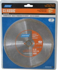 Norton - 7" Diam, 5/8" Arbor Hole Diam, Wet & Dry Cut Saw Blade - Diamond-Tipped, Standard Round Arbor - Benchmark Tooling