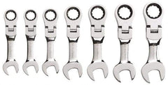 GearWrench - 7 Piece, 3/8" to 3/4", Ratcheting Combination Wrench Set - Inch Measurement Standard, Chrome Finish, Comes in Plastic Case - Benchmark Tooling