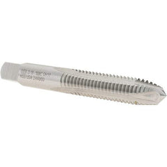 Union Butterfield - 3/8-16 UNC, 3 Flute, Bright Finish, High Speed Steel Spiral Point Tap - Plug Chamfer, Right Hand Thread, 2-15/16" OAL, 1-1/4" Thread Length, 0.381" Shank Diam, Series 1585OV - Exact Industrial Supply