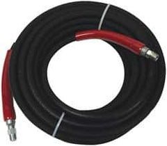 Value Collection - 50' Long, 3/8" Fitting, Male Rigid x Male Swivel Fitting, -40 to 310°F, Synthetic Rubber High Temp & High Pressure Hose - 3/8" Inside x 3/4" Outside Diam, Black, 6,000 psi - Benchmark Tooling