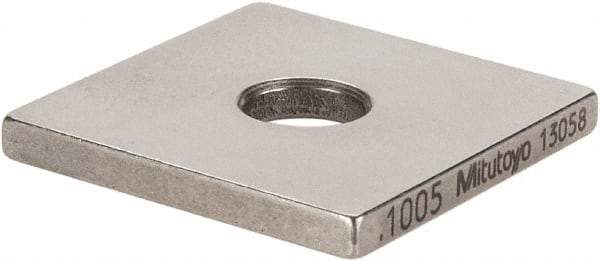 Mitutoyo - 0.1005" Square Steel Gage Block - Accuracy Grade 0, Includes Certificate of Inspection - Benchmark Tooling