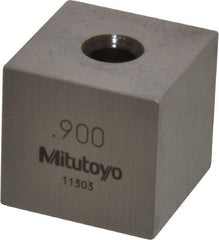 Mitutoyo - 0.9" Square Steel Gage Block - Accuracy Grade 0, Includes Certificate of Inspection - Benchmark Tooling