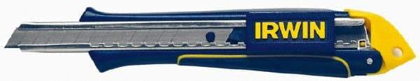 Irwin - Snap Utility Knife - 9mm Blade, Blue & Yellow Standard Grip Handle, 3 Blades Included - Benchmark Tooling