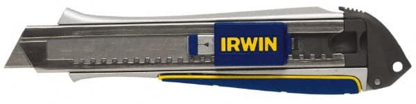 Irwin - Snap Utility Knife - 9mm Blade, Blue & Yellow Handle, 3 Blades Included - Benchmark Tooling