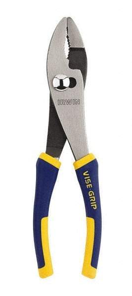 Irwin - 8" OAL, 1-5/16" Jaw Length, 1-11/32" Jaw Width, Slip Joint Pliers - Serrated Jaw, Regular Nose Head, Standard Tool, Wire Cutting Shear - Benchmark Tooling