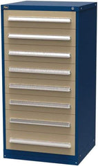 Vidmar - 8 Drawer, Modular Storage Cabinet - Steel, 30" Wide x 27-3/4" Deep x 59" High, Blue & Beige - Benchmark Tooling