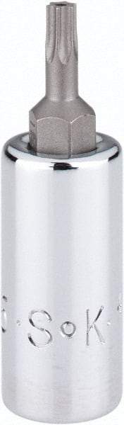 SK - 1/4" Drive, T15 Torx Bit Socket - 1-3/4" OAL, Tamper Resistant - Benchmark Tooling