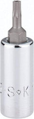 SK - 1/4" Drive, T15 Torx Bit Socket - 1-3/4" OAL, Tamper Resistant - Benchmark Tooling