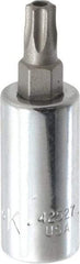 SK - 1/4" Drive, T27 Torx Bit Socket - 1-3/4" OAL, Tamper Resistant - Benchmark Tooling