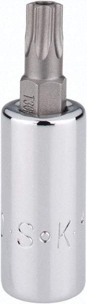 SK - 1/4" Drive, T30 Torx Bit Socket - 1-3/4" OAL, Tamper Resistant - Benchmark Tooling