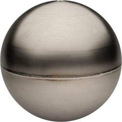 Made in USA - 2" Diam, Spherical, Tubed Through Connection, Metal Float - 1/4" Rod Thread, Stainless Steel, 850 Max psi, 26 Gauge - Benchmark Tooling