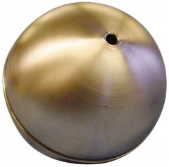 Made in USA - 4" Diam, Spherical, Tubed Through Connection, Metal Float - 1/4" Rod Thread, Stainless Steel, 900 Max psi, 19 Gauge - Benchmark Tooling