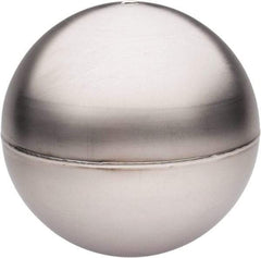 Made in USA - 8" Diam, Spherical, Tubed Through Connection, Metal Float - 3/8" Rod Thread, Stainless Steel, 450 Max psi, 20 Gauge - Benchmark Tooling