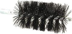 Schaefer Brush - 5" Brush Length, 2-3/4" Diam, Nylon Single Stem, Single Spiral Tube Brush - 7-1/4" Long, Nylon, 1/4" NPSM Male Connection - Benchmark Tooling