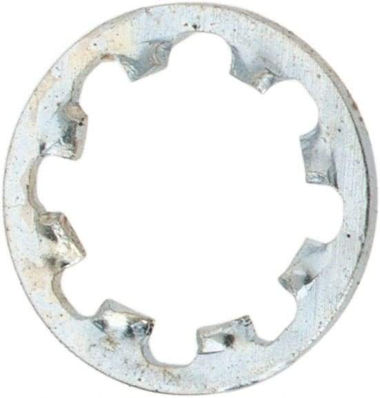 Value Collection - #10 Screw, 0.204" ID, Steel Internal Tooth Lock Washer - 0.311" OD, Zinc-Plated, Grade 1075 - Benchmark Tooling