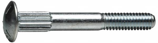 Value Collection - 3/8-16 UNC 2-1/2" Length Under Head, Ribbed Neck, Carriage Bolt - Grade 5 Steel, Zinc-Plated Clear Chromate Finish - Benchmark Tooling